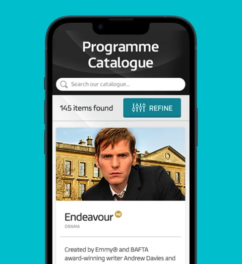 ITV Media's Christmas World Cup page on a phone, with a goalkeeper in yellow, on teal
