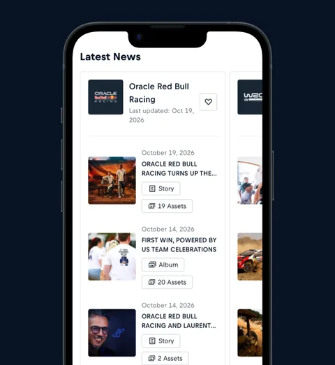 Red Bull Content Pool's latest news on a phone